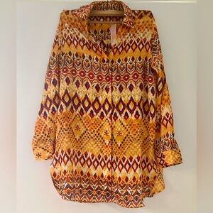 Women's Dress Forum Boho Geometric Print Tunic Blouse – Small -NWT